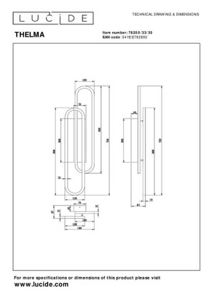 Lucide THELMA - Nástenné svietidlo - LED Dim. - 1x35W 2700K - Čierna